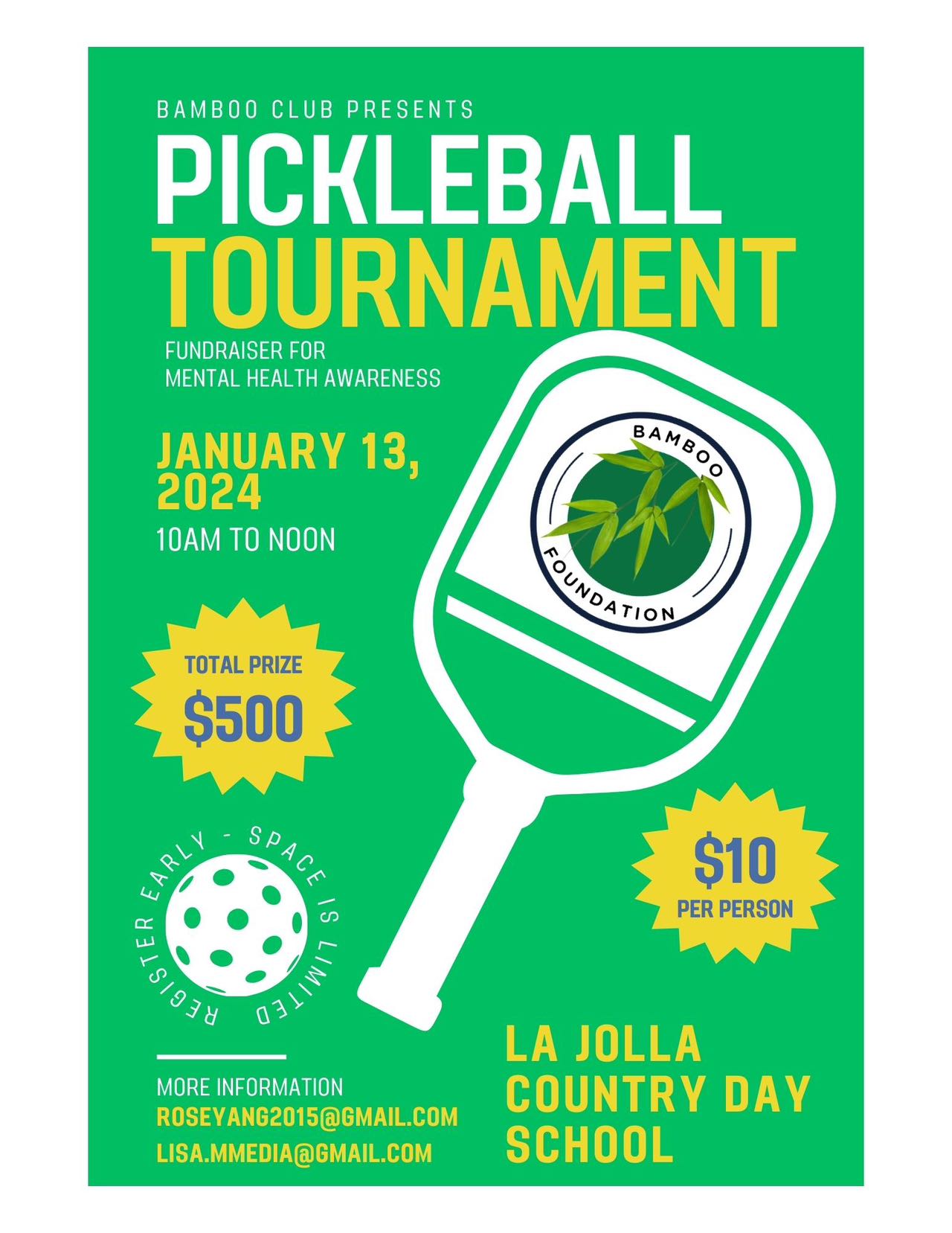 Annual Pickleball Tournament for Fundraising